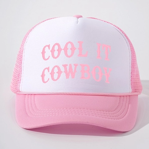 Cappello Trucker Cotone Schiuma Mesh Cool It Cowboy Ricamato Regolabile Berretto Con Visiera Vintage Protezione Solare Traspirante
