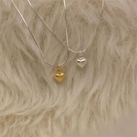 Collana Con Ciondolo A Cuore In Argento Sterling 925 Per Donna Minimalista Delicata 3D Mini Amore Catena Serpente