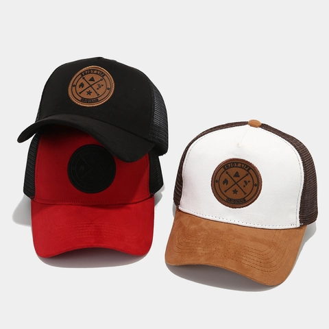 Vintage Trucker Hat Wildleder-Imitat Mesh Baseball Cap Atmungsaktiv Sonnenschutz Outdoor Lässig Verstellbar