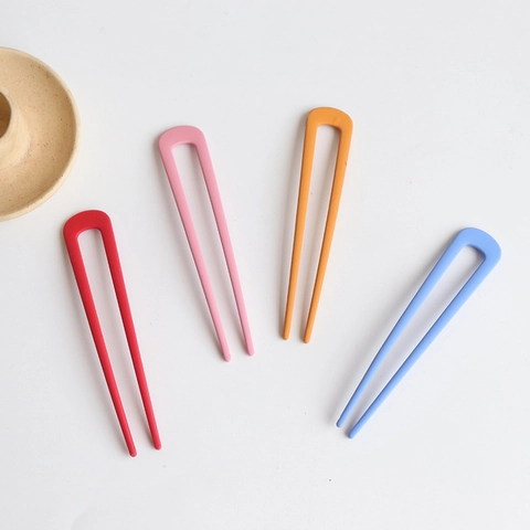 Horquilla En U Metal Mate Esmerilado Simple Tenedor De Pelo Moño Pasador Accesorio De Peinado Para Mujeres Retro Elegante