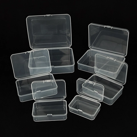 Clear Plastic Storage Box With Flip Lid Transparent PP Organizer For Jewelry Small Parts Crafts And Hardware