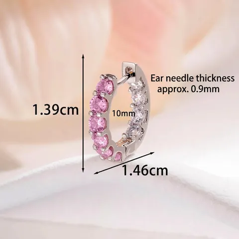 Small Ear Cartilage Stud Piercing Hoop Earrings Copper With Cubic Zirconia And 925 Sterling Silver Earring Post Elegant