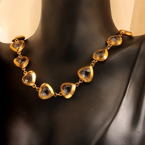 Herz Anhänger Halskette Edelstahl Zirkonia Eingelegt Vergoldet Vintage Einfache Mode Schmuck Für Damen