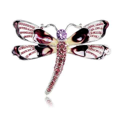 Libelle Broche Legering Strass Emaille Vintage Insect Speld Mode Sieraden Vrouwen Cardigan Sjaal Accessoire Elegant