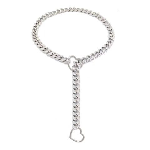 Gothic Heart Lock Pendant Necklace Stainless Steel Cuban Chain Adjustable Lariat Punk Style Fashion Jewelry For Women