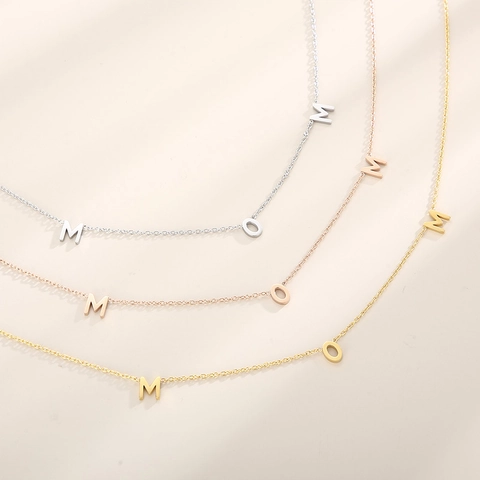 Mom Letter Necklace Stainless Steel Dainty Pendant Chain French Retro Style Jewelry Mother Day Gift For Women Accessory
