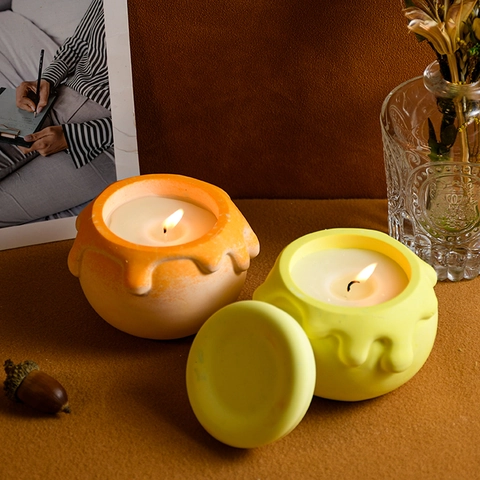 Stampo In Silicone Vasetto Di Miele Per Creazione Candele Fai Da Te Contenitore Resina Forma Miele Con Coperchio