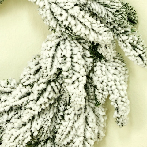 Kunstmatige Kerstkrans Guirlande Dennennaald Sneeuwvlok Groen Voor Home Holiday Party Wanddeur Decoratie