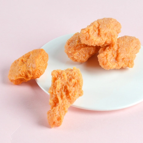 Simulation Fried Chicken Food Model Realistic PVC Drumstick Wings Keychain Pendant Decorative Prop Toy Novelty