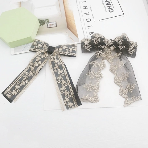 Große Spitze Netz Schleife DIY Schmuck Zubehör Blumen Stickerei Für Haarschmuck Handyhülle Elegant Basteln Material