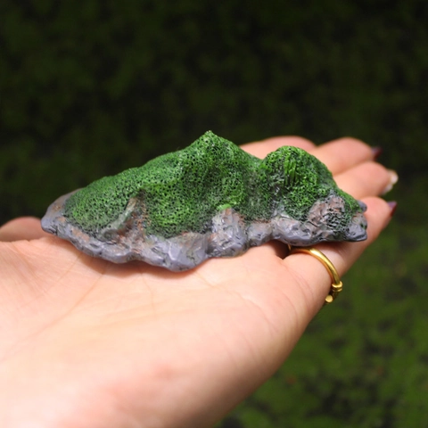 Mini Island Model Simulation Resin Rock Moss Micro Landscape Decoration For Succulent Garden Pot Fish Tank Accessory