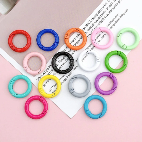Legierung Feder O-Ring Schnapphaken Schnalle Lackierte Bonbonfarben Offener Verbinder Verschluss Für Schlüsselanhänger Tasche DIY