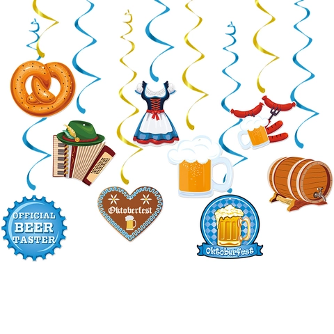 Decorazioni A Spirale Sospese Per Feste Di Oktoberfest Pendenti In Cartoncino PVC Tema Della Festa Della Birra Bavarese
