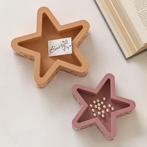 Star Shape Silicone Mold Five-Pointed Star Tray Storage Dish Jewelry Plate Moon Star Pattern DIY Resin Casting Craft