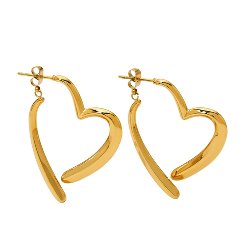 Pendientes De Aro Con Forma De Corazón De Acero Inoxidable Diseño De Nicho De Alta Gama Joyería De Moda Para Mujeres