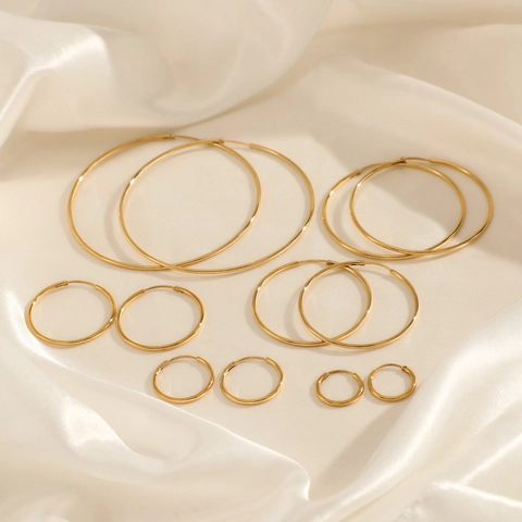 Orecchini A Cerchio In Acciaio Inossidabile Minimalista Geometrico Cerchio Tondo Gioielli Per Donne
