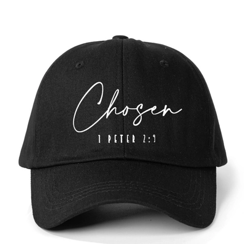 Chosen 1 Peter 2:9 Letter Print Baseball Cap Polyester Adjustable Curved Brim Sun Protection Outdoor Casual Unisex Hat