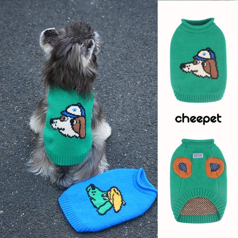 Pull Tricoté Pour Chien De Compagnie Laine Douce Motif Chien De Dessin Animé Gilet Pour Petit Chien