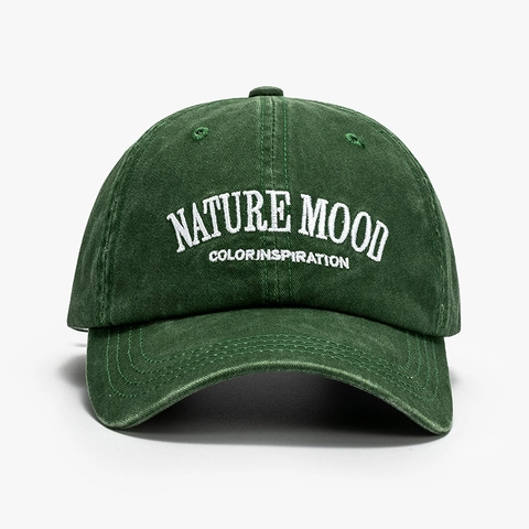 Vintage Gewassen Katoenen Honkbalpet NATURE MOOD Letterborduurwerk Zachte Bovenkant Zonbescherming Verstelbare Outdoor Pet