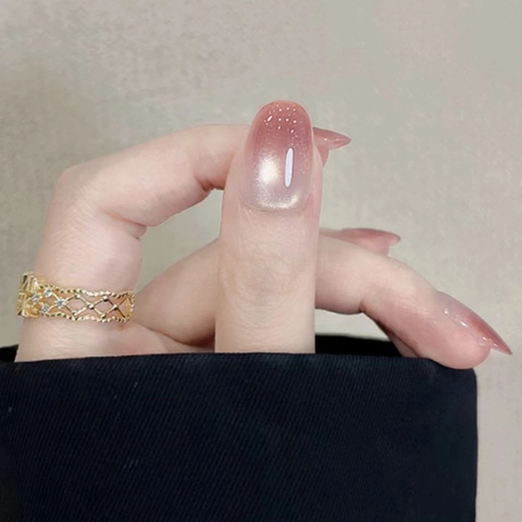 Uñas Postizas Press On Nails Ombre Ojo De Gato Plástico ABS Degradado Para Mujeres Manicura Simple Elegante