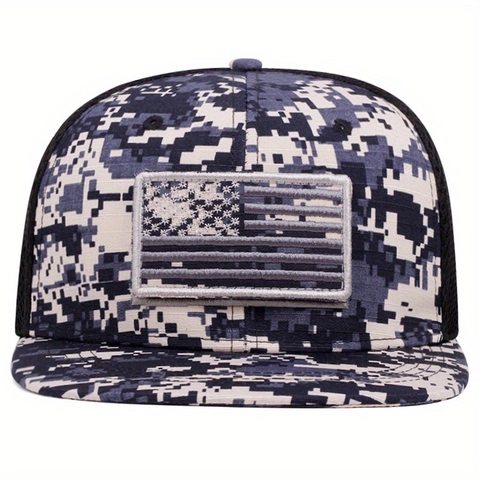 Taktische Trucker Hat Digital Camouflage Mesh Baseball Cap Mit US Flagge Stickerei Outdoor Verstellbar Snapback