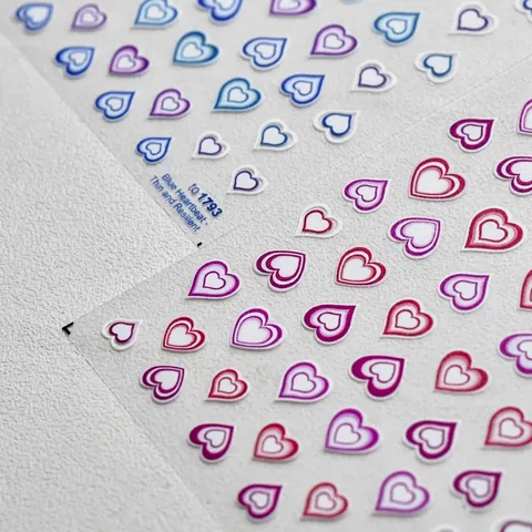 Pegatinas De Arte De Uñas Con Patrón De Corazón Relieve 3D Degradado Color Calcomanías Adhesivas Manicura DIY Mujeres