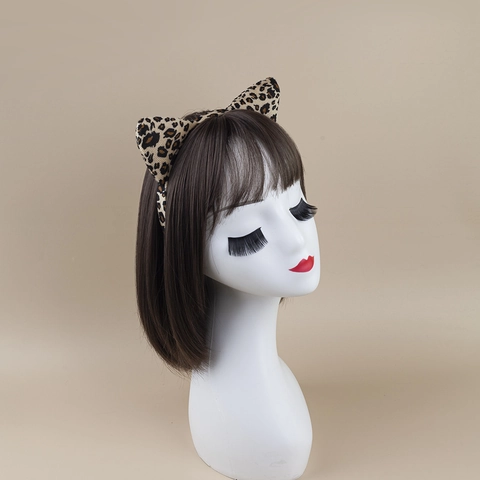 Stampa Leopardata Cerchietto Orecchie Animale Coda Papillon Tutù Adesivi Viso Peluche Accessori Costume Bambini Festa Performance Gioco Di Ruolo