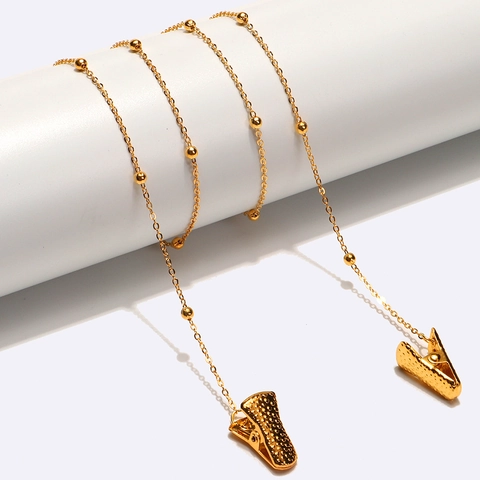 Metal Alloy Bead Glasses Chain Mask Lanyard With Crocodile Clips Anti-Lost Non-Slip Decorative Neck Strap For Women Men