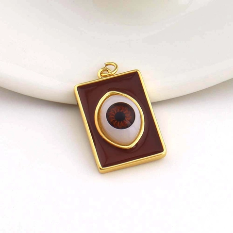 Ciondoli Malocchio In Rame Placcato Oro Con Zircone Smalto DIY Creazione Di Gioielli Per Collana Bracciale
