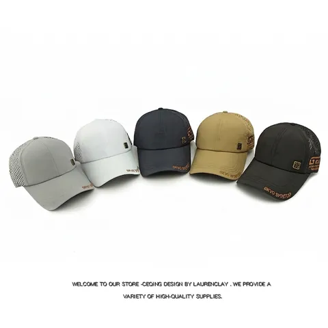Outdoor Sport Baseball Cap Polyester Quick Dry Laser Cut Breathable Sun Protection Hat Adjustable For Men And Women