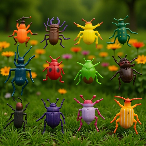 Simulatie Kever Insectenmodellen Kleurrijke Plastic Dierfiguren Educatief Natuurwetenschappelijk Speelgoed Voor Kinderen Grap Requisites Decoratie