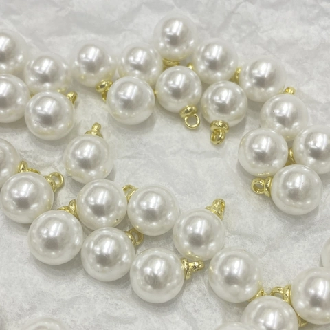 Round Imitation Artificial Pearl Charms With Copper Eye Pins For DIY Earring Necklace Brooch Jewelry Making Accessories Elegant High Luster