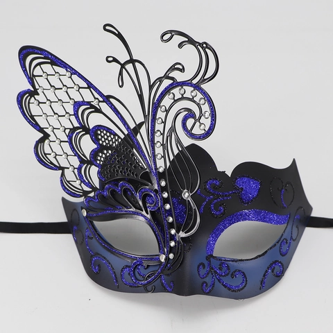 Elegant Hollow Out Butterfly Masquerade Mask With Rhinestone Glitter Venetian Carnival Halloween Party Luxurious Eye Mask For Adults