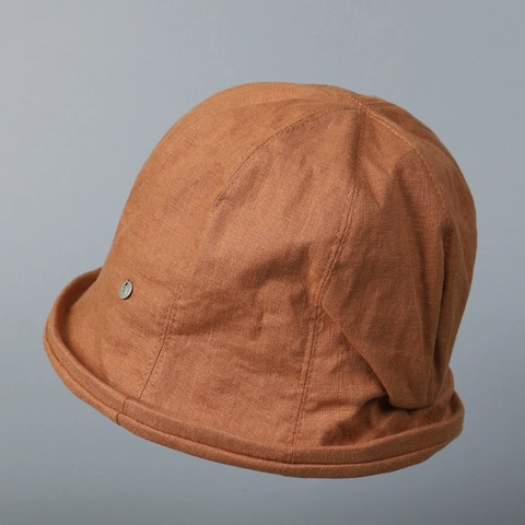Cappello A Secchiello Stile Giapponese Puro Lino Tesa Piccola Vintage Pieghevole Protezione Solare Minimalista Donna