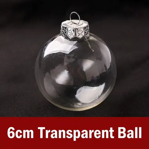 Christmas Balls Ornaments Transparent Iridescent PET Plastic Hanging Decorations For Christmas Tree DIY Crafts