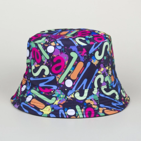 Chapeau Bob Lettres Graffiti Réversible Coton Protection Solaire Streetwear Hip Hop Extérieur Pour Femmes Et Hommes