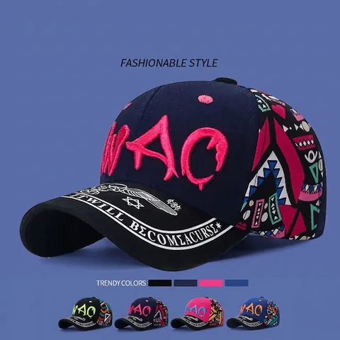 Cappello Da Baseball Moda Ricamo Lettere In Rilievo Motivo Geometrico Regolabile Streetwear Hip Hop Uomo Donna