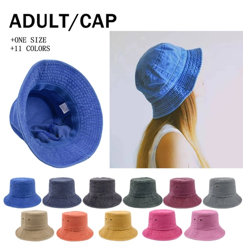 Fischerhut Aus Gewaschener Baumwolle Retro Einfarbig Vintage Bucket Hat Outdoor Sonnenschutz Atmungsaktiv Metallösen Lässig