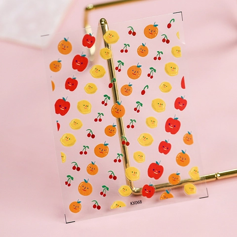 Adesivi Per Unghie Cartoni Animati Frutta Opaco Ultra Sottile Adesivo Trasparente Decorazione Manicure Design Mela Limone