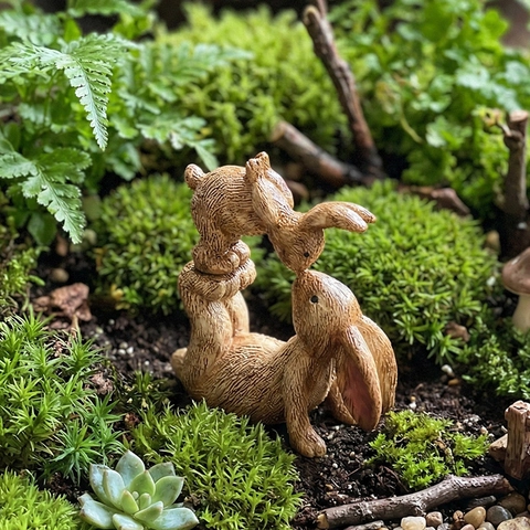 Statue Di Animali In Resina Genitore Figlio Famiglia Di Coniglietti Figurine Decorazione Casa Ufficio Accento Moderno