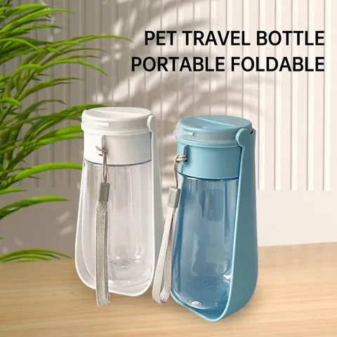 Bottiglia Acqua Portatile Per Animali Domestici Cani Gatti Pieghevole Pulsante Anti Perdite Plastica ABS Ciotola Viaggio Cordino