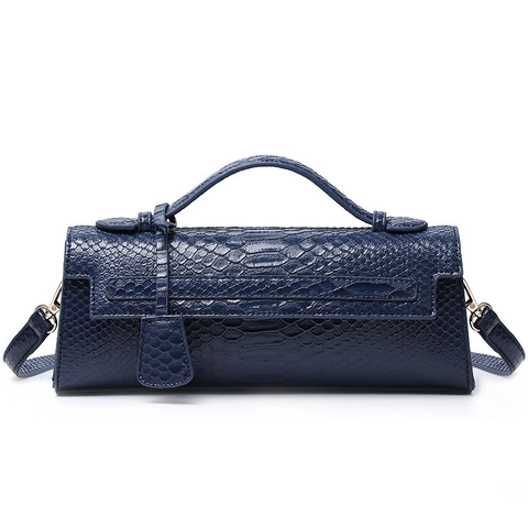 Sac À Main Long Pour Femme Style Classique Motif Autruche Serpent Cuir PU Sac À Bandoulière Pochette Élégante Vintage