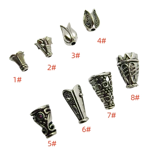 Vintage Antik Silber Legierung Perlenkappen Hohlblume Quasten Endkappen Für Schmuckherstellung DIY Armbänder Halsketten