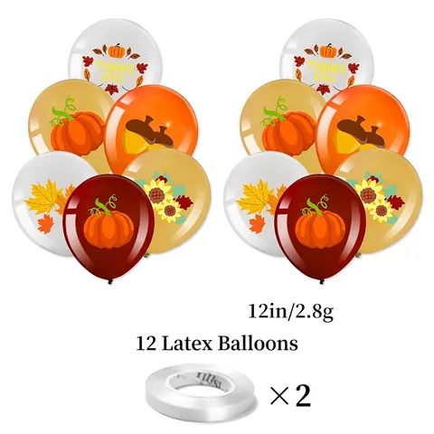 Thanksgiving Party Decoration Give Thanks Banner Maple Leaf Pumpkin Squirrel Foil Balloons Latex Balloons Paper Flowers For Autumn Harvest Party Decor