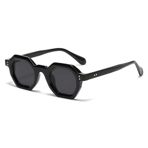 Lunettes De Soleil Polygonales Géométriques Vintage Compatibles Verres Correcteurs Monture Plastique Octogone Hexagone