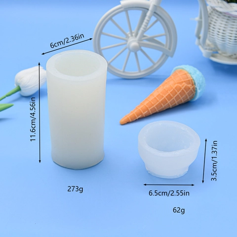 Ijsje Kegel Siliconen Vorm DIY Handgemaakte Kaars Gips Hars Bakgereedschap Geometrisch Herbruikbaar Flexibel Decor
