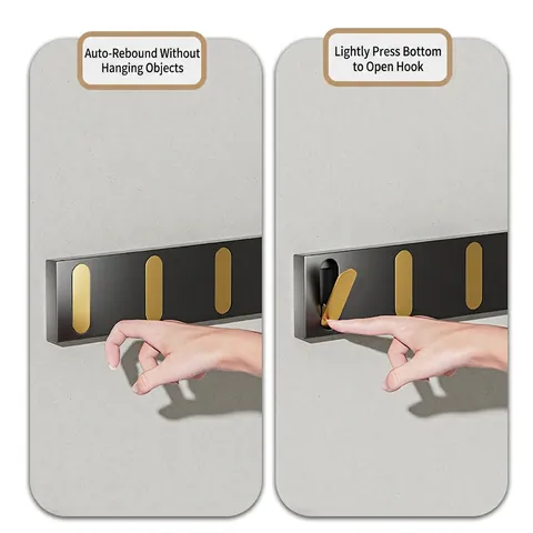 Crochets Pliables Muraux En Aluminium Spatial Rail Caché Rack Robuste Pour Salle De Bain Entrée Design Moderne Minimaliste