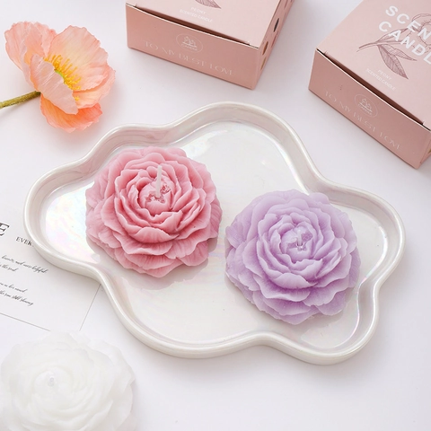 Peony Flower Shaped Scented Candle Mixed Wax Handmade Floral Aromatherapy For Home Decor Wedding Gift Idea