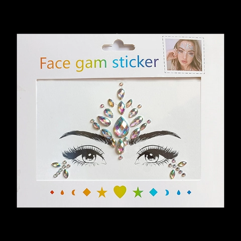 Bijoux De Peau Autocollants Strass Visage Cristaux Holographiques Auto-adhésifs Pour Maquillage De Scène De Festival