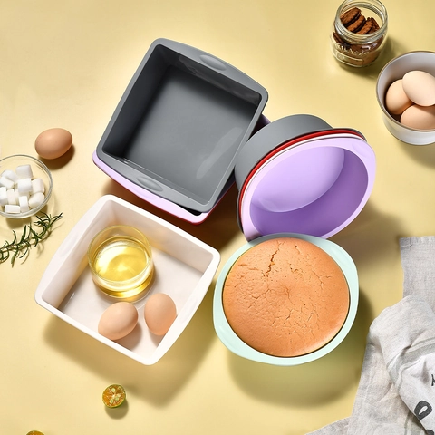 Stampo Per Torte In Silicone Quadrato Rotondo Teglia Da Forno Antiaderente Resistente Al Calore Per Forno Friggitrice Ad Aria Pane Dolce